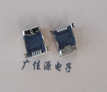 广东 MINI USB 5PF 90°SMT前插后贴电源接口