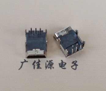 广东Mini usb 5p接口,迷你B型母座,四脚DIP插板,连接器