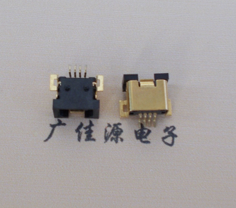 广东MINI USB贴片式 双防呆迷你 有柱4p母座外壳镀金