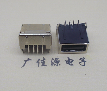 广东usb 2.0插座 A型单层90度 包胶母座