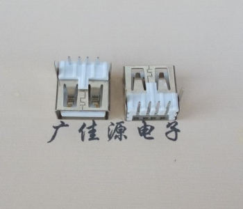 广东 USB2.0 AF 90度 直插脚 无后盖 平口铜壳