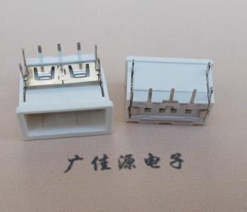 广东USB接口2.0连接器.3p端子加护套防尘母座