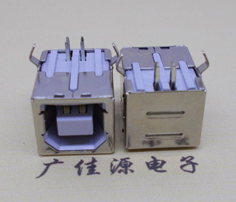 广东USB BF90度母座 打印机接口 卧式插板DIP白胶