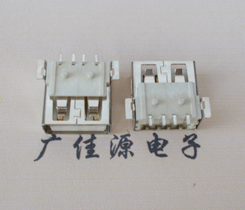 广东USB AF方形脚 贴片母座 1.0/1.2柱子直边接口