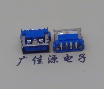 广东AF短体10.0接口 蓝色胶芯 直边4pin端子SMT