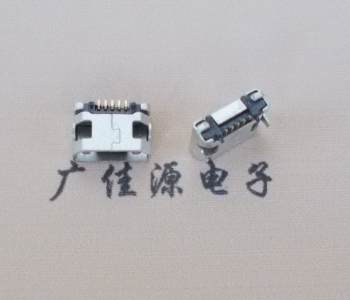 广东迈克小型 USB连接器 平口5p插座 有柱带焊盘