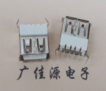 广东USB接口母座 半包一字胶芯 180度直插弯脚