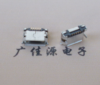 广东Micro USB卷口 B型(无柱）插板脚间距6.4普通端子