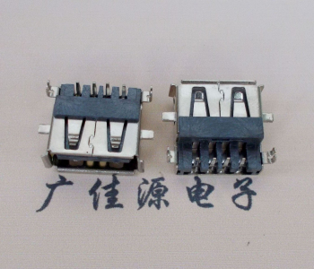 广东AF USB母座90度 DIP沉板3.9/4.9 耐高温有卷边