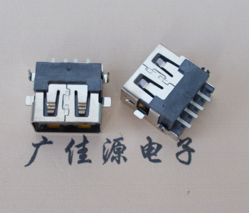 广东 USB母座 贴片沉板3.5/4.9 直口/卷口铜壳/铁壳