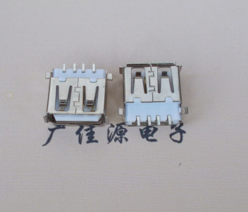 广东USB母座 AF沉板1.9引脚4P贴片白胶芯卷边