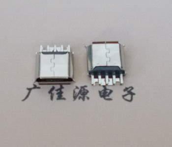 广东Micro USB母座 防水接口焊线夹板式悬空翻边