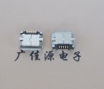 广东MICRO USB 5Pin母座 贴板封装接口 卷边镀雾锡