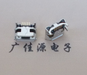 广东Micro USB母座牛角间距7.2x6.6mm加长端子定位柱