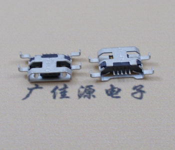 广东MICRO USB 5PIN接口 沉板1.6MM 四脚插板无导位