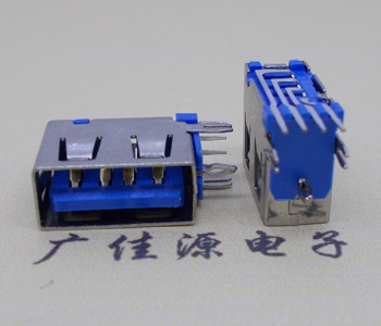 广东USB 测插2.0母座 短体10.0MM 接口 蓝色胶芯