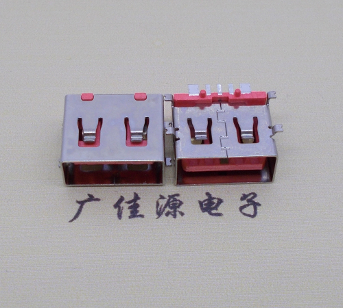 广东全贴片USB AF 5P大电流母座,接地线功能胶芯6.5MM