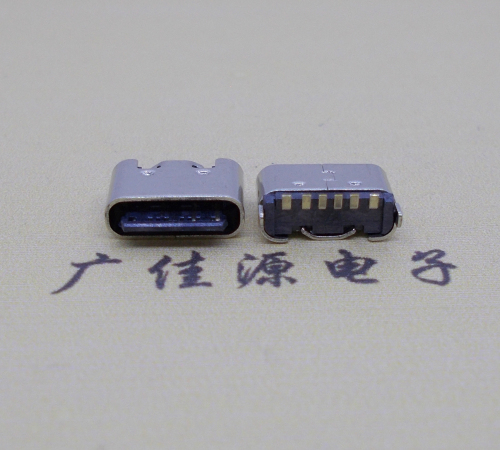广东Type-C6p母座接口短体立贴5.0mm