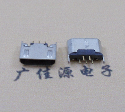 广东迈克USB 180度母座5p直插带地脚1.5端子直口