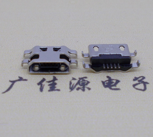 广东micro usb5p连接器 反向沉板1.6mm四脚插平口