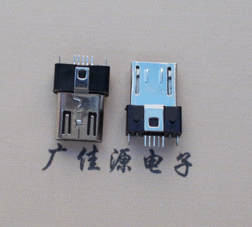 广东MICRO USB 5P公头B型SMT贴板带柱