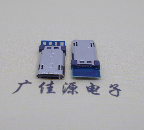 广东迈克micro usb 正反插公头带PCB板四个焊点