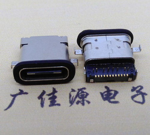 广东 卧式type-c16p母座前插后贴 type-c接口 type-c连接器