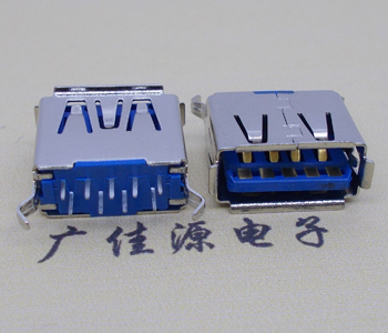 广东USB3.0连接器接口.弯脚180度插座11.5直插卷边