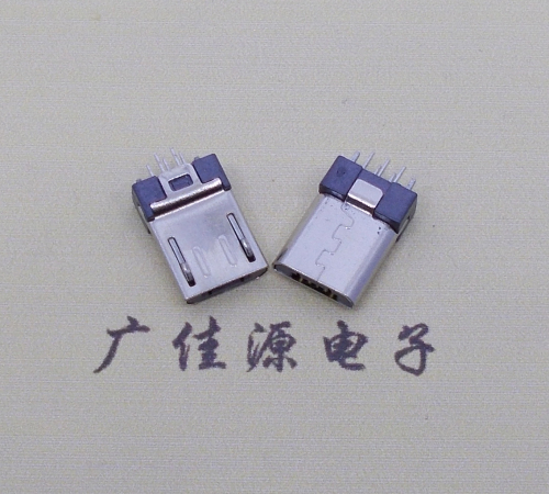 广东短体迈克micro公头连接器夹板0.8有卡勾带地脚