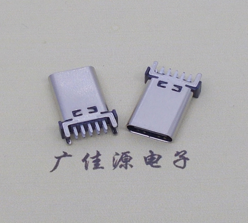 广东立式type c10p母座端子插板可过大电流充电和数据传输，高度H=13.10、13.70、15.0mm