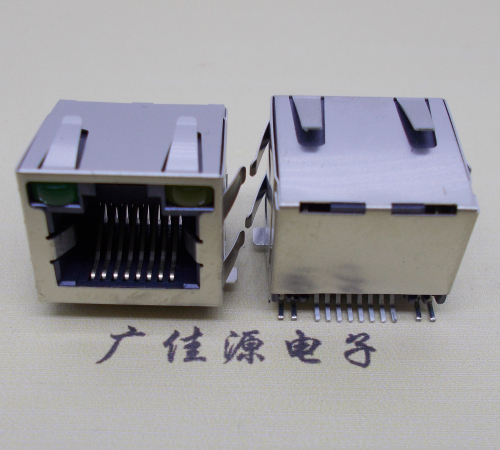 广东RJ45-15.5高度-smt带灯带弹网络接口连接器