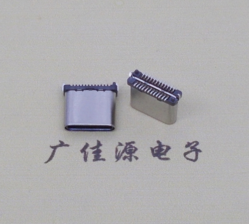 广东USB TYPE-C接口短体24P公头立式贴板高度H=8.0mm 高速数据传输快充电款