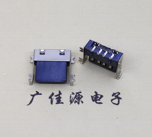 广东薄胶芯母座 USB2.0卧式贴板A母10.0短体尺寸